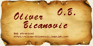 Oliver Bicanović vizit kartica